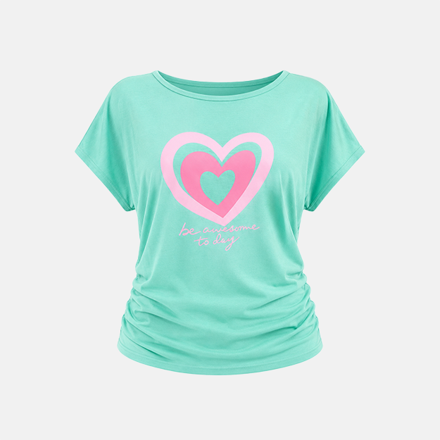 Mint Green Cold Shoulder Ruched