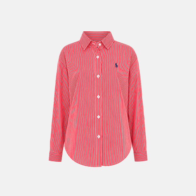 Red White Striped Long Sleeve Shirt