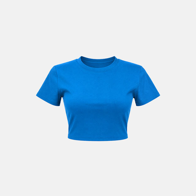 Women's Royal Blue Short Sleeve Crop T Shirt
